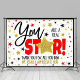 Aperturee - Red Gold You Star Thank Appreciate Party Backdrop